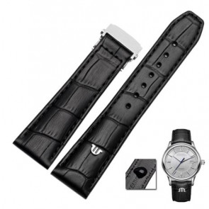 Horlogeband Maurice Lacroix Elios 22mm Leder Zwart 22mm